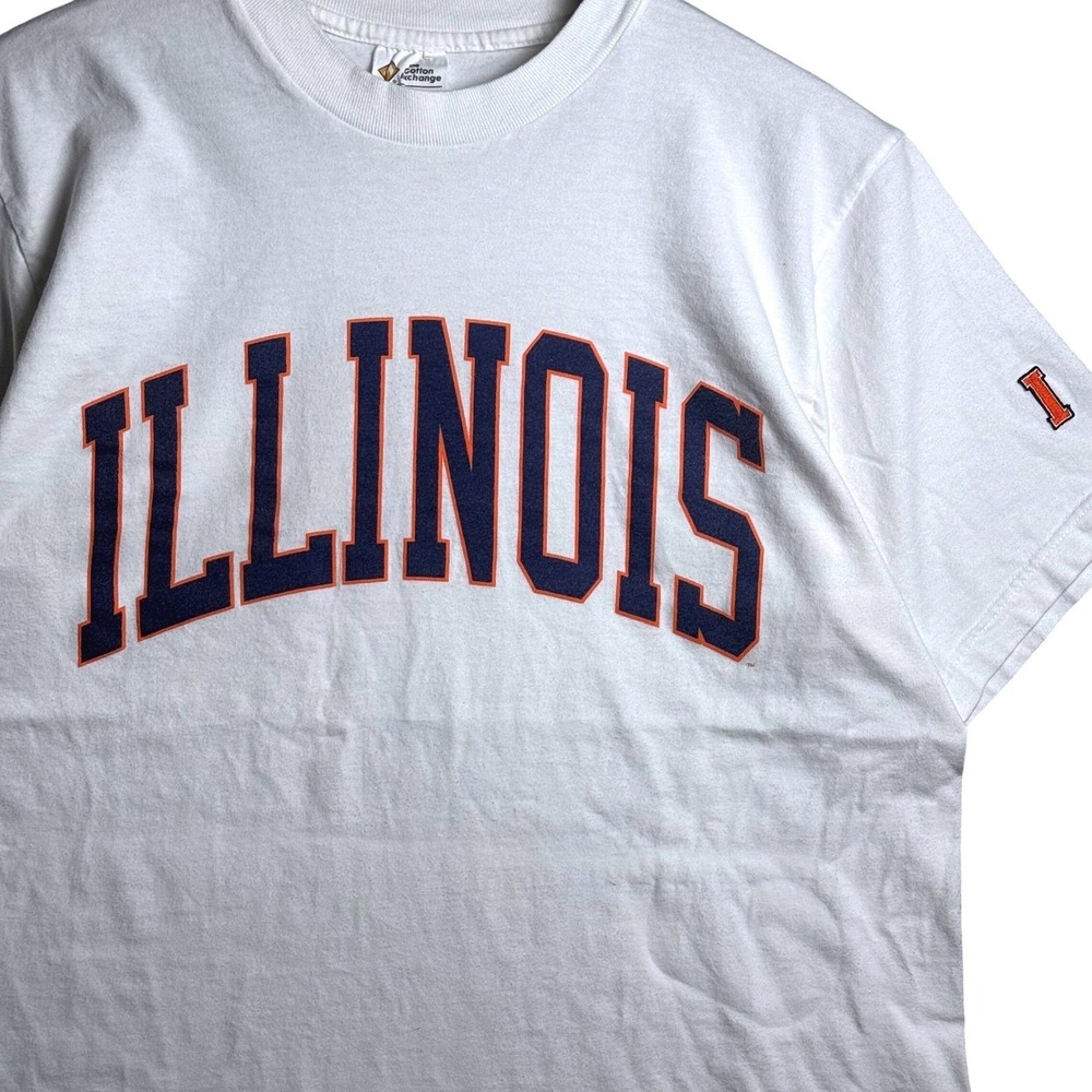 The Cotton Exchange Illinois Fighting Illini Graphic T-Shirt Mens Large White L